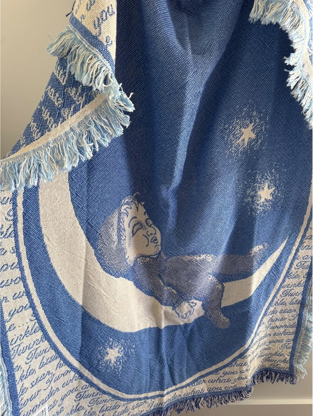 Pure Country Moon Boy Mini Woven Tapestry Blanket Blue Celestial USA Made